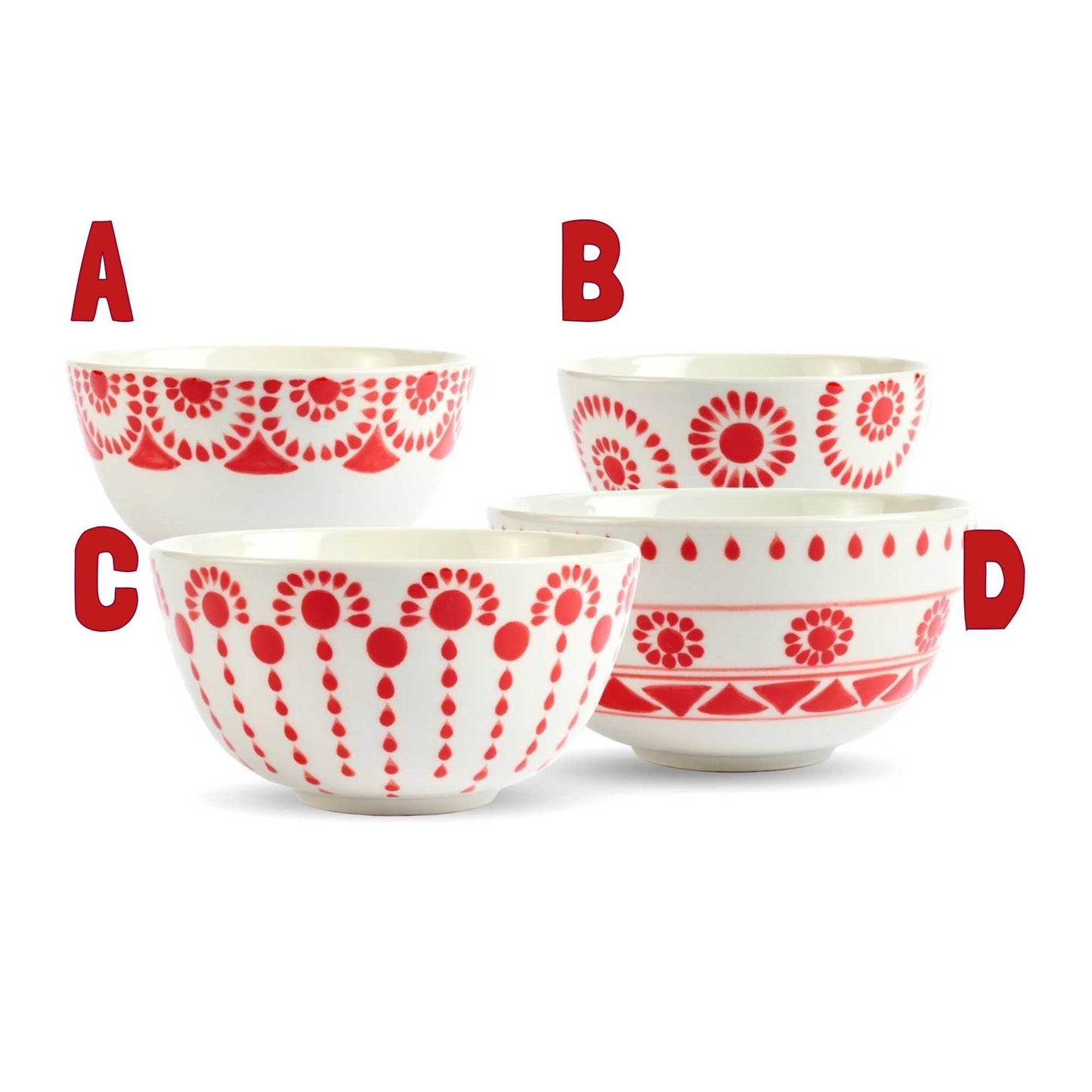 Ciotola Decori Rossi ceramica