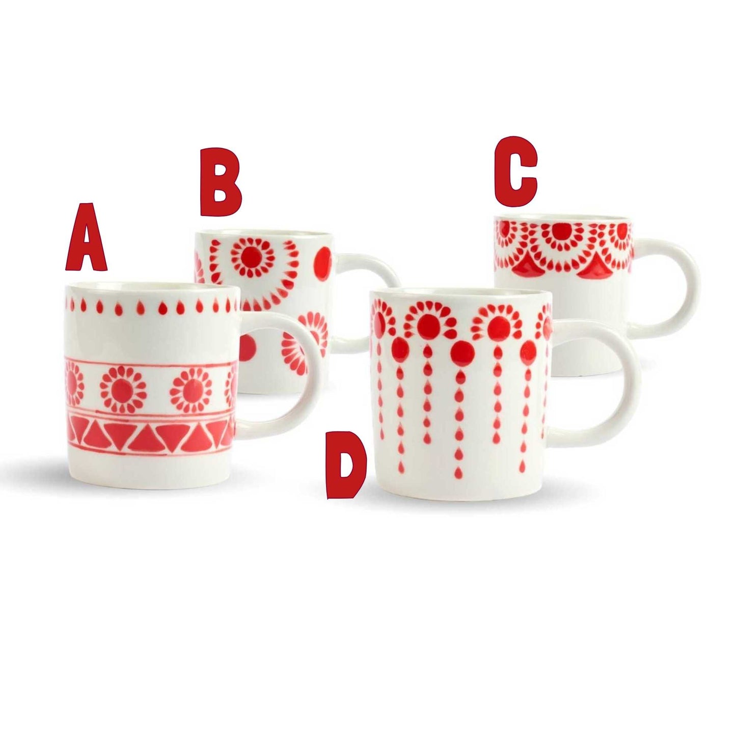 Mug Decori Rossi ceramica