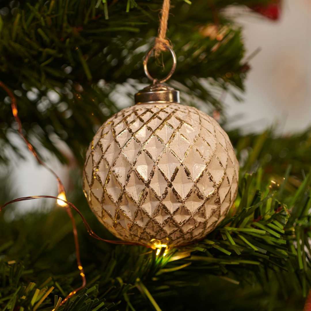 Sfera Antique bianca vetro