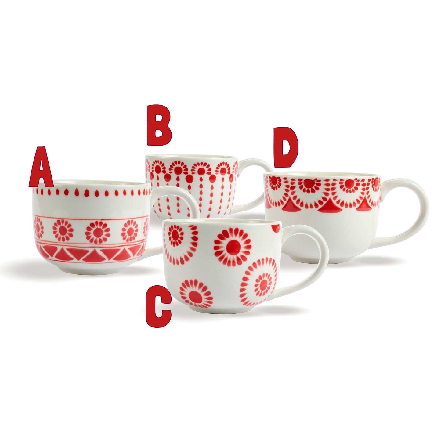 Tazza grande Decori Rossi ceramica