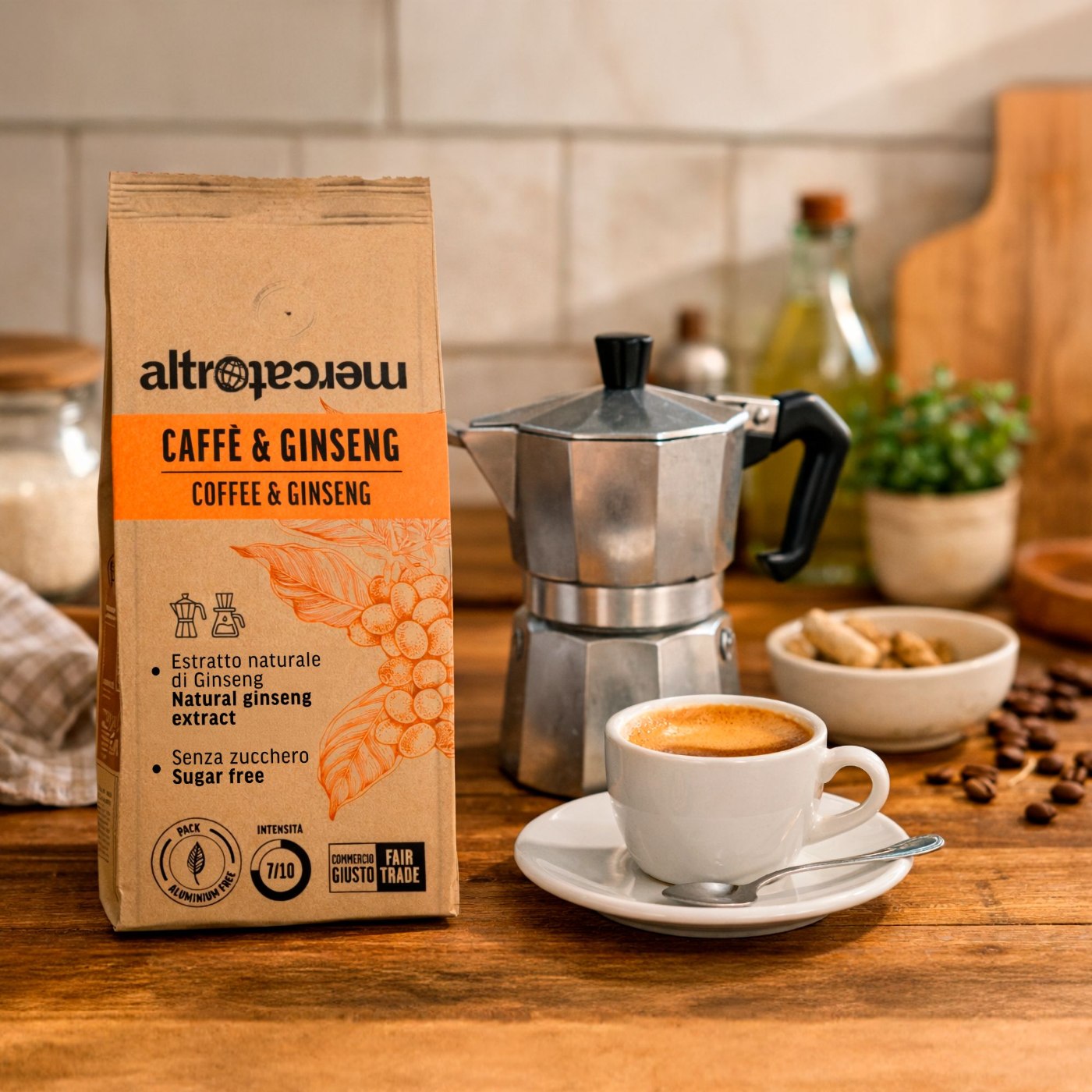 Caffè e ginseng moka e filtro | 200 g