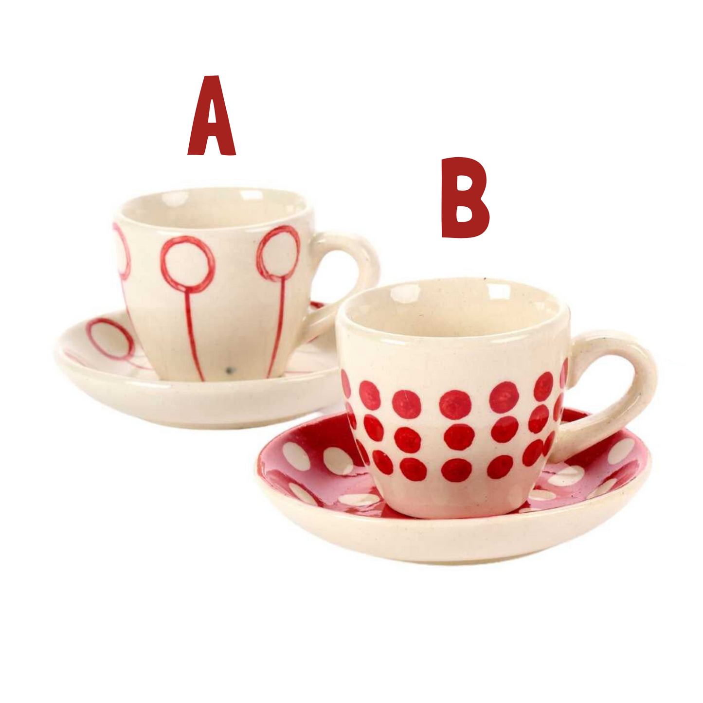 Coppia di tazzine Pallini Rossi