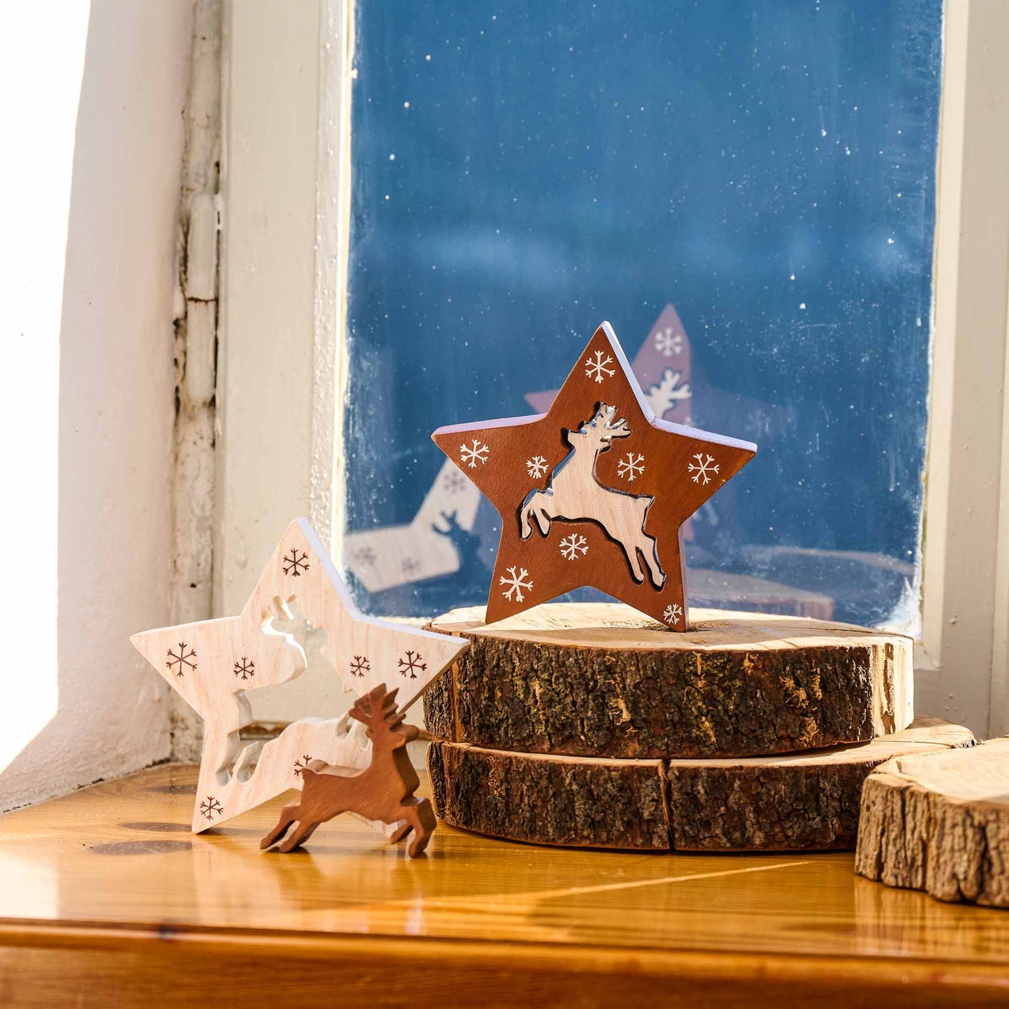 Decorazione Star Deer legno