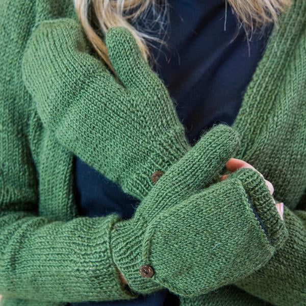 Guanti Menta lana interno felpato