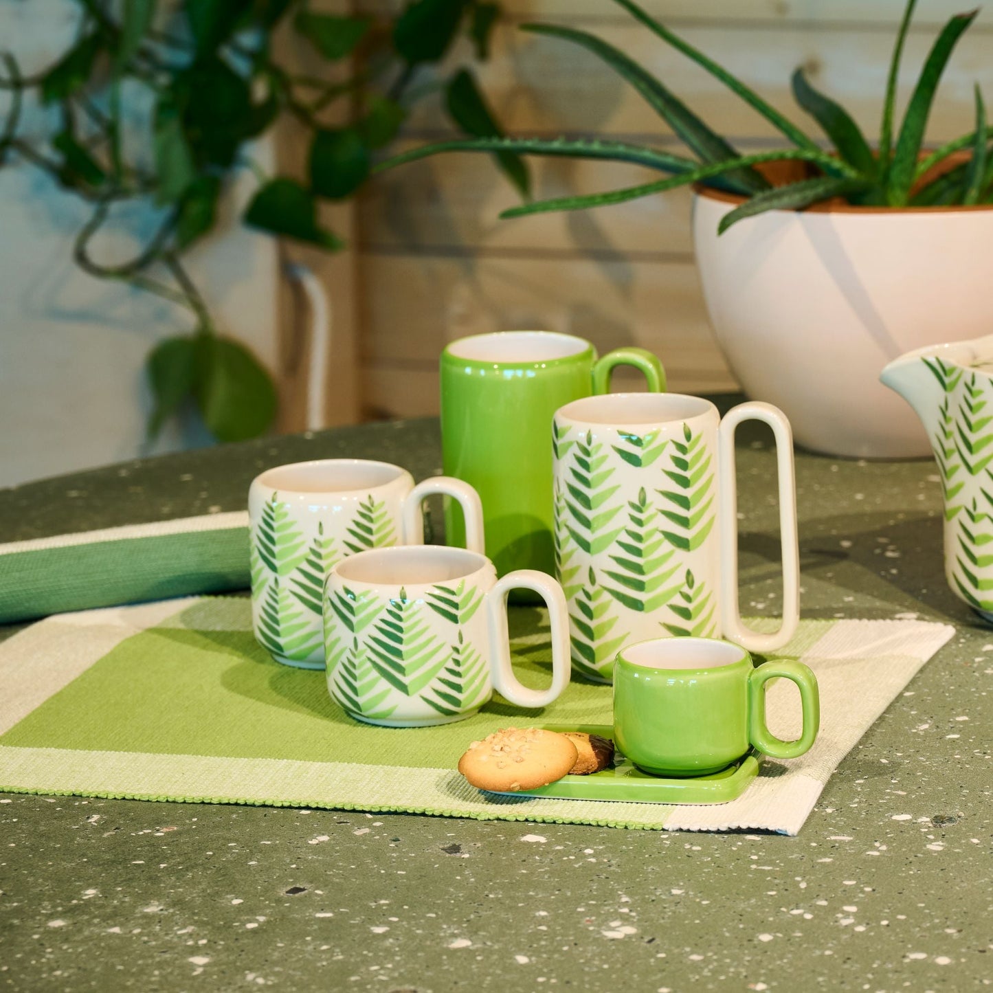 Mug piccola Foglie Verdi ceramica