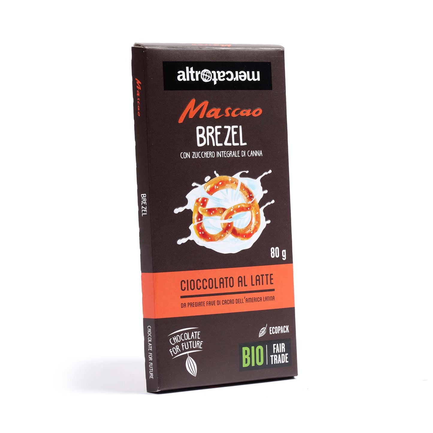 Cioccolato Mascao al latte con brezel - bio | 80 g