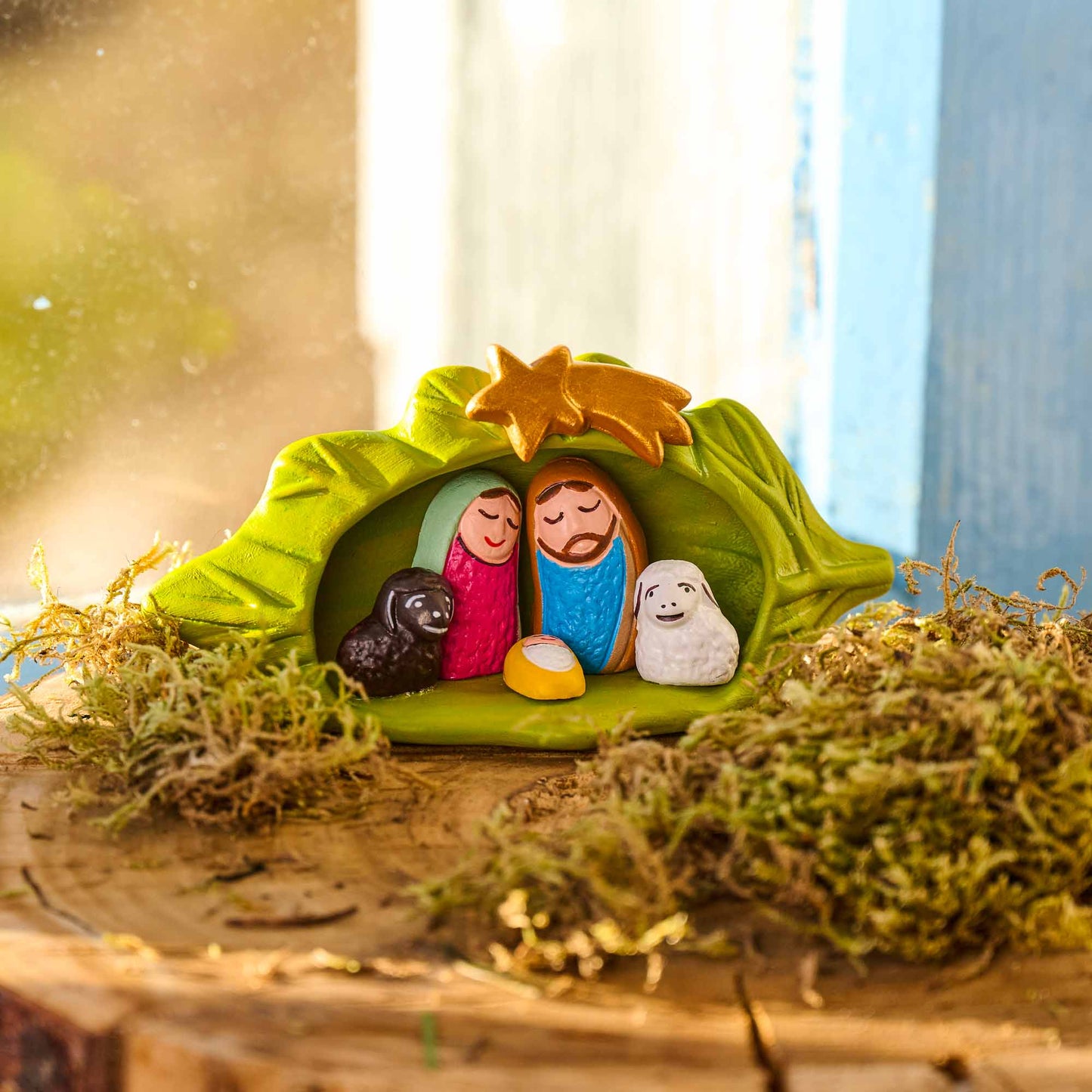 Presepe Foglia verde ceramica