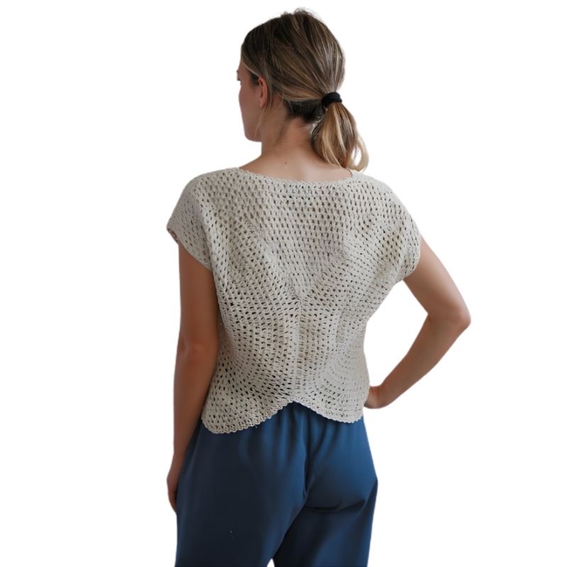Top crochet Calla cotone