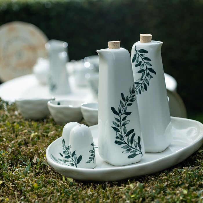 Bottiglia olio/aceto Ulivo ceramica