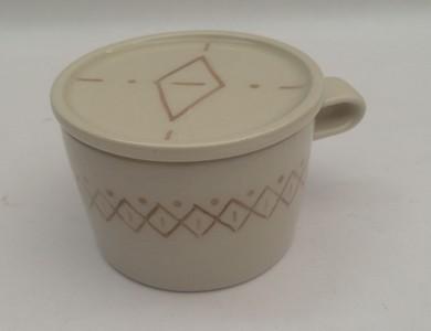 Tazzina Celadon con coperchio crema