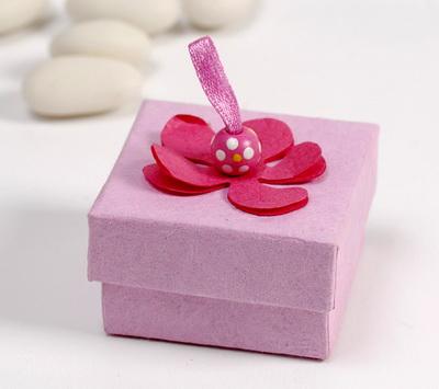 Scatolina perlina carta rosa