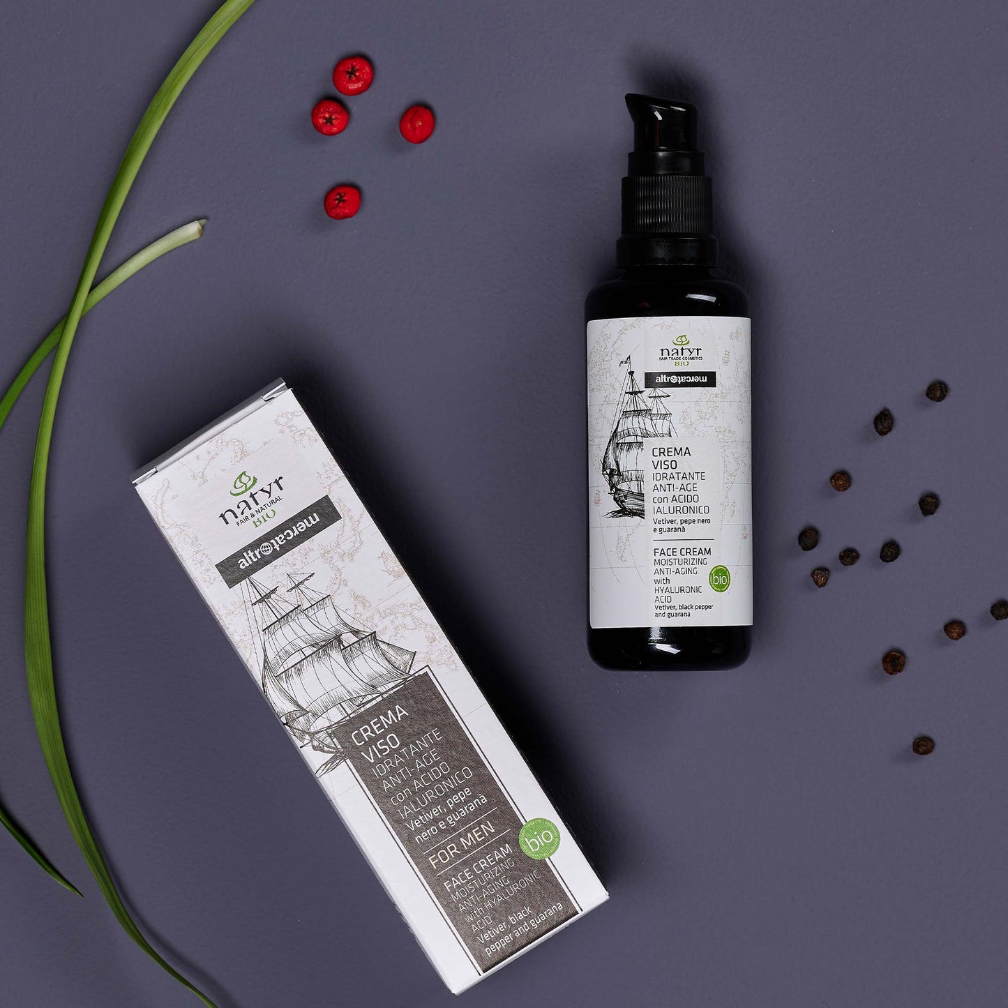 Crema viso uomo idratante Anti-age - bio | 50 ML