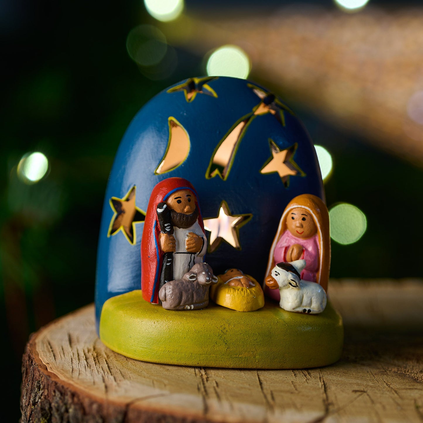 Presepe portalumino Gran stellata ceramica