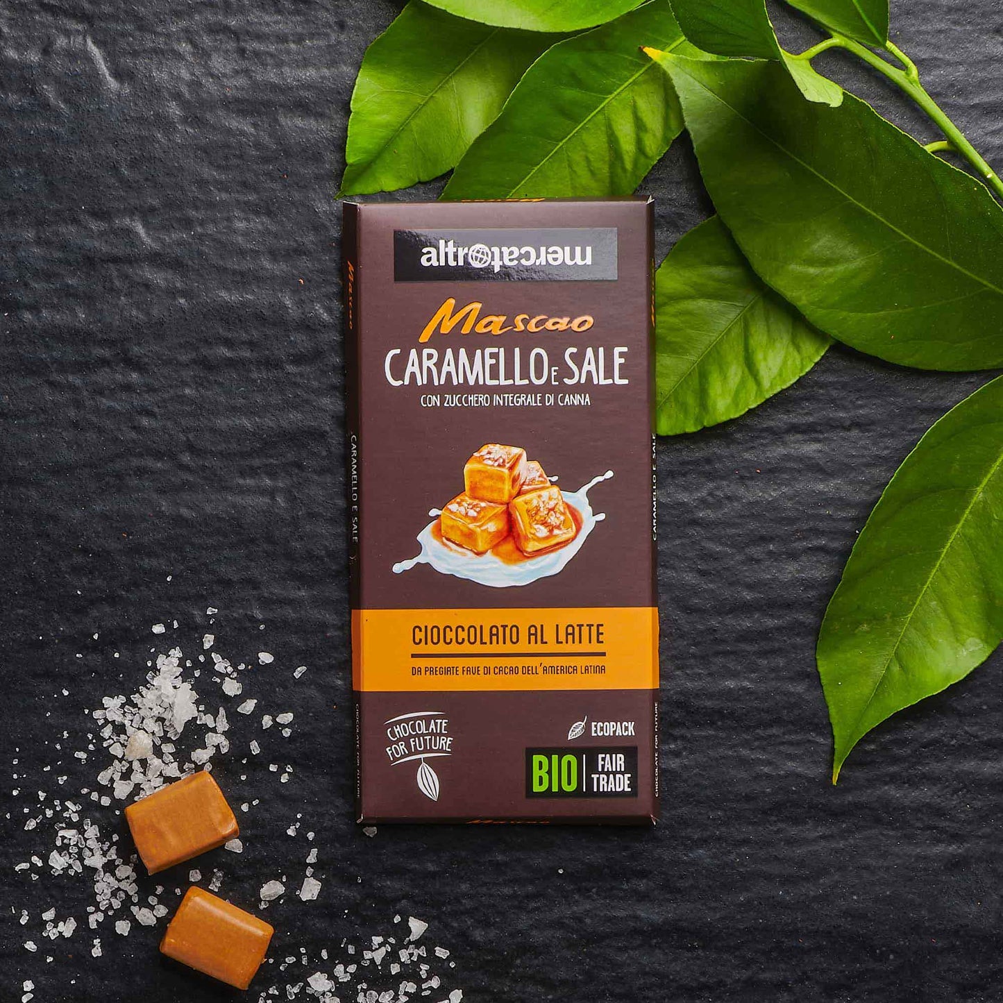 Cioccolato Mascao al latte con caramello e sale - bio | 80 g