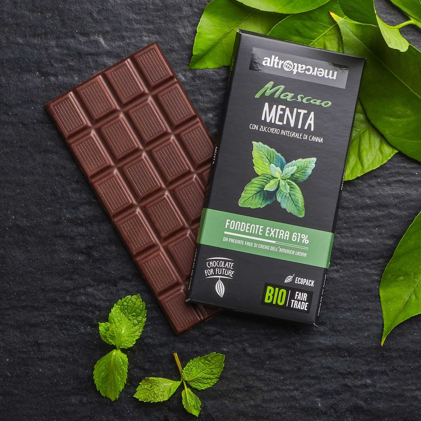 Cioccolato Mascao fondente extra alla menta - bio | 80 g
