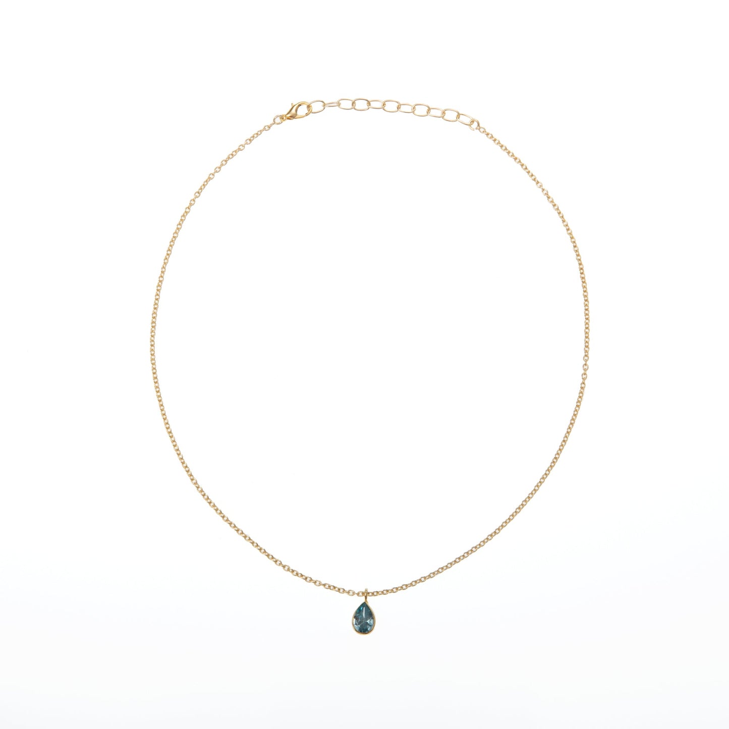 Collana Goccia ottone e zircone