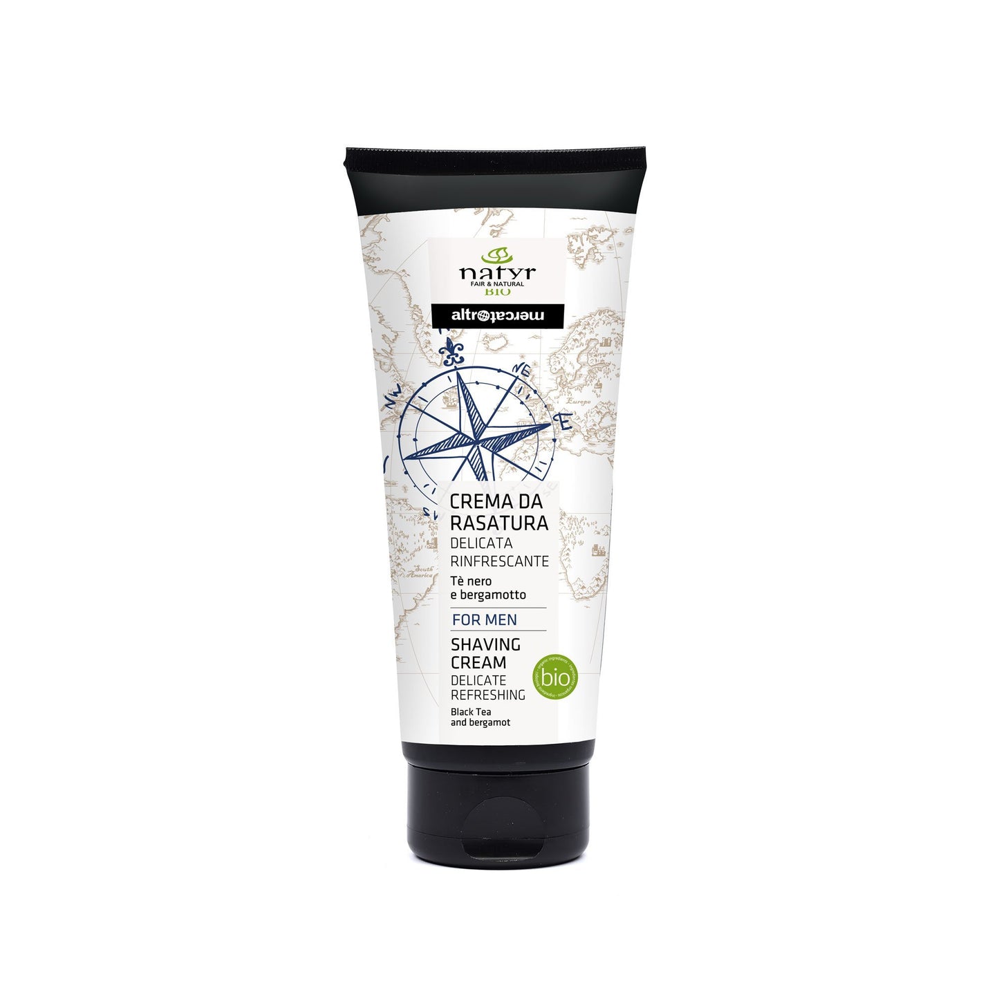 Crema da rasatura delicata tè nero e bergamotto - bio | 150 ml
