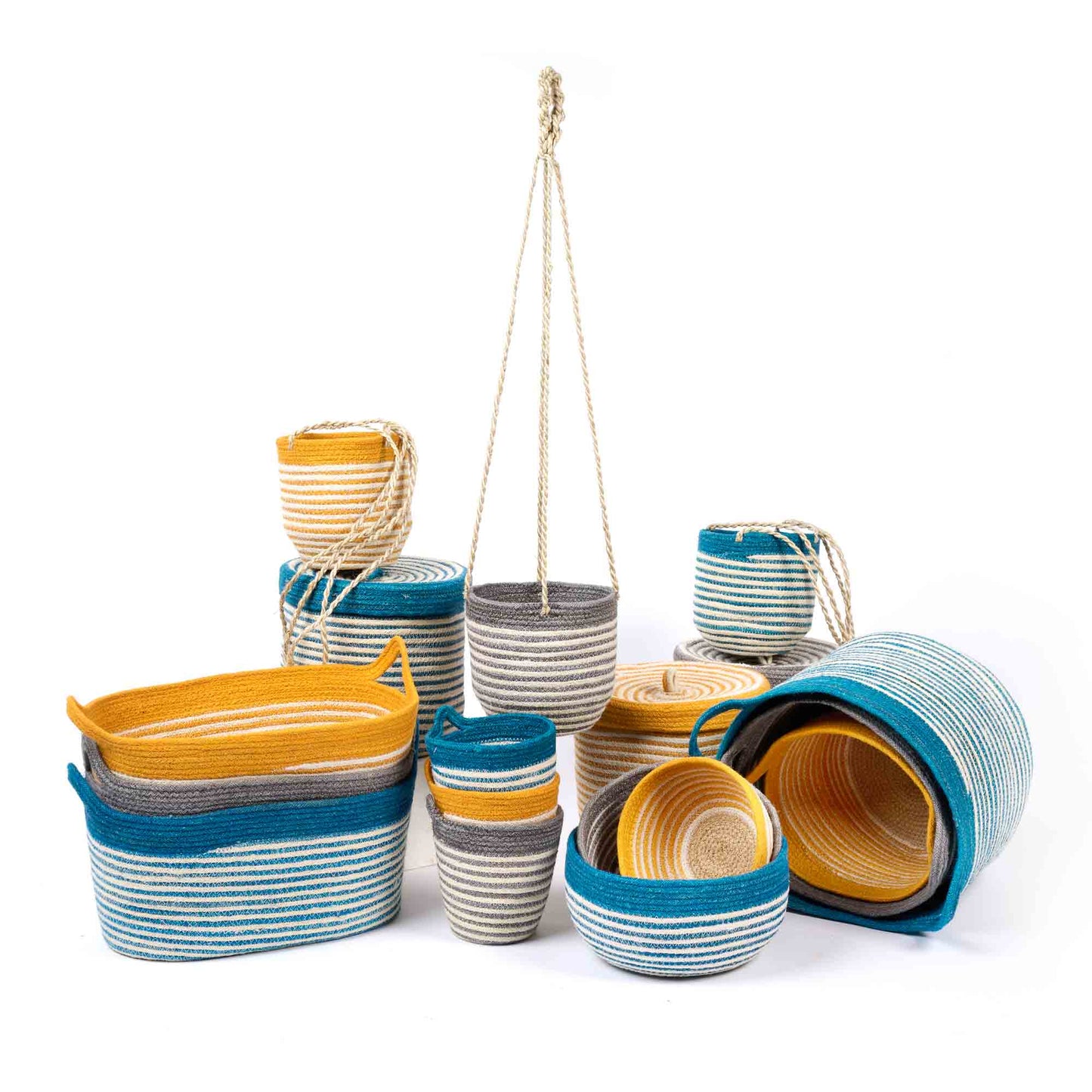 Cesto tondo Righine ottanio