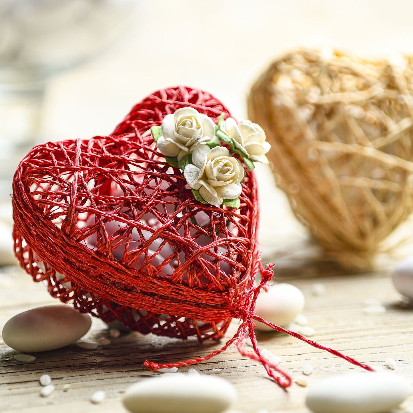 Scatolina Cuoricino abaca