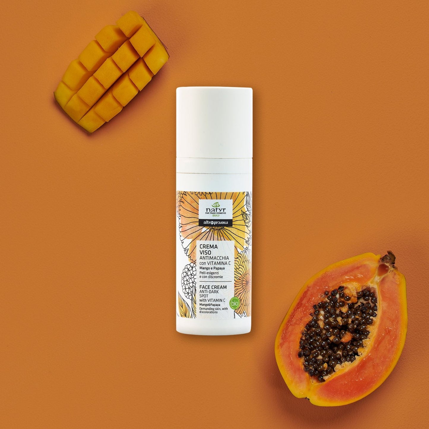 Crema viso anti macchie e discromie - Mango e papaya - bio | 50 ml