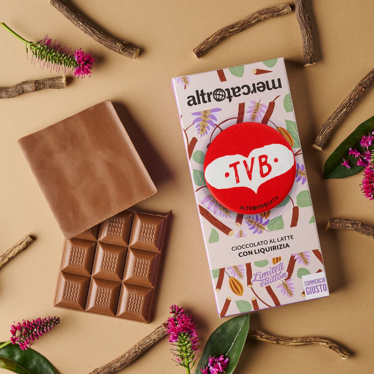 Cioccolato al latte con liquirizia 100 g + calamita