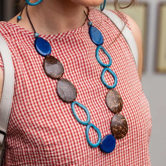Collana Azul tagua e cocco