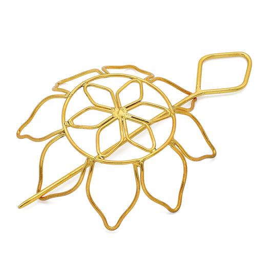 Fermacapelli Peonia ottone