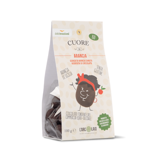 Arancia ricoperta di cioccolato fondente - bio | 100 g