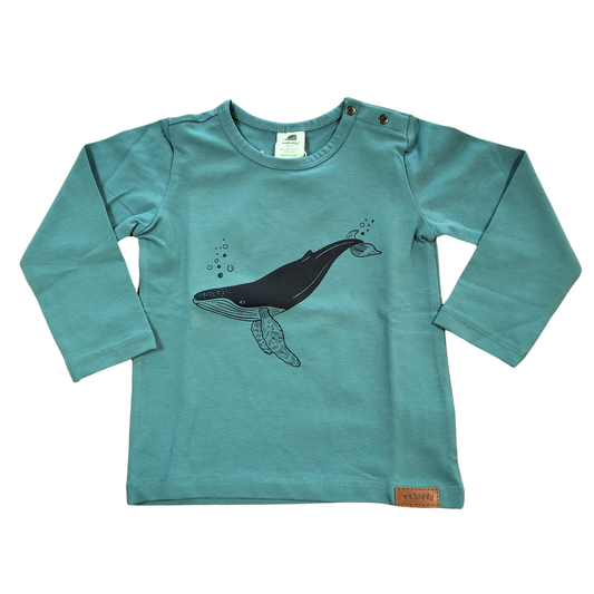 T-shirt balena manica lunga cotone bio