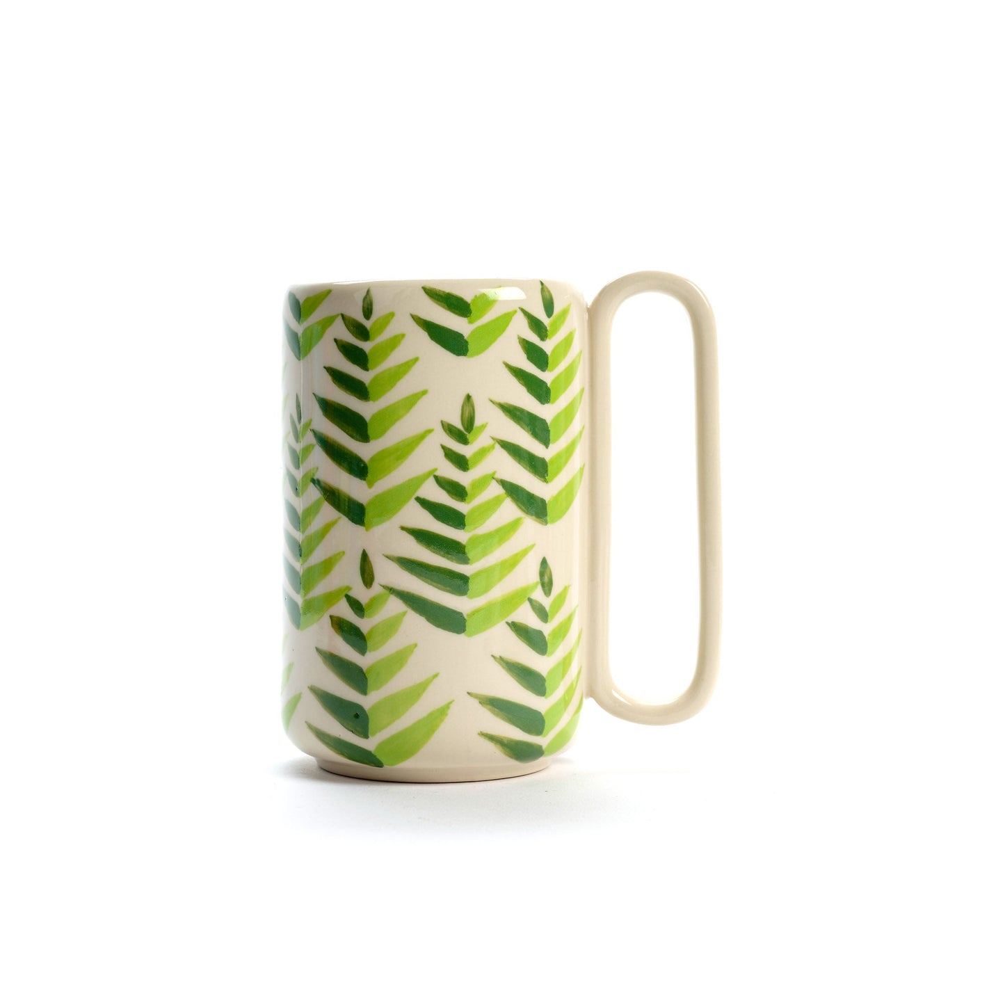 Mug alta Foglie Verdi ceramica
