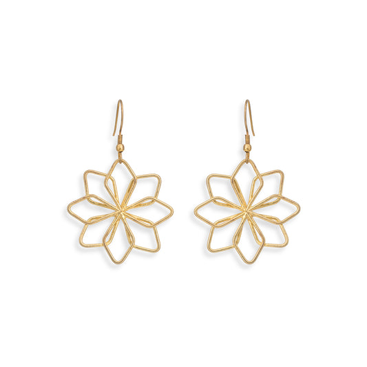 Orecchini Peonia ottone