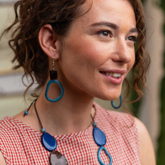 Orecchini Azul tagua e cocco
