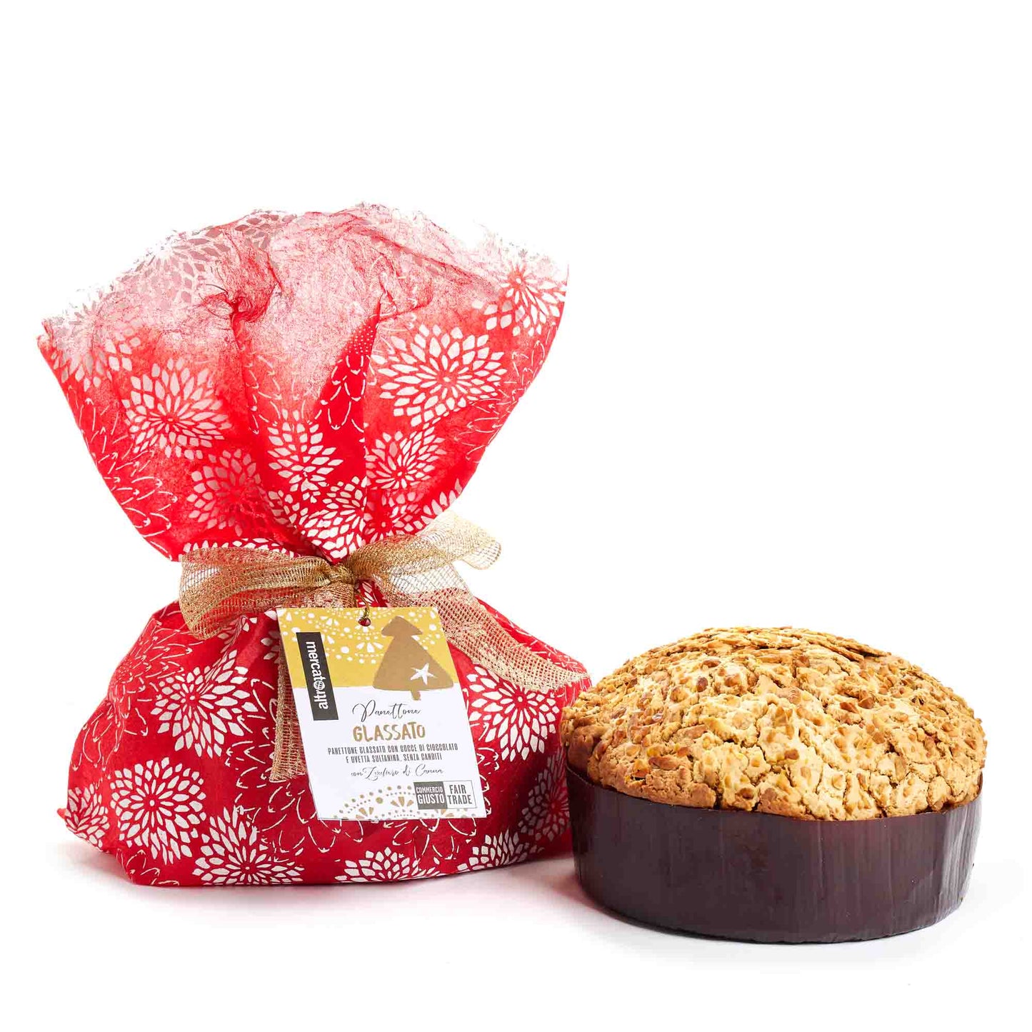 Panettone glassato con gocce di cioccolato e uvetta | 750 gr