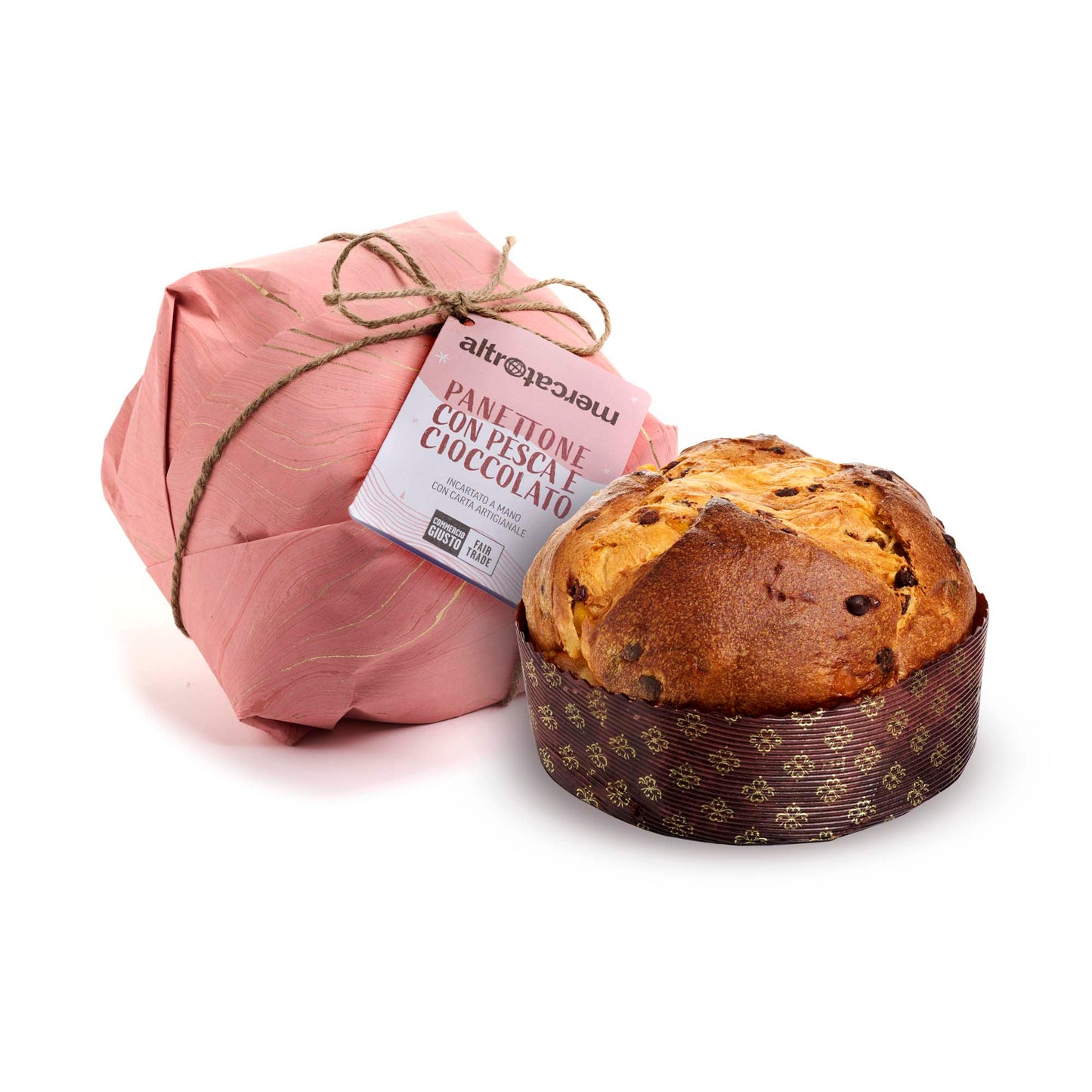 Panettone alla pesca con gocce di cioccolato | 750 gr