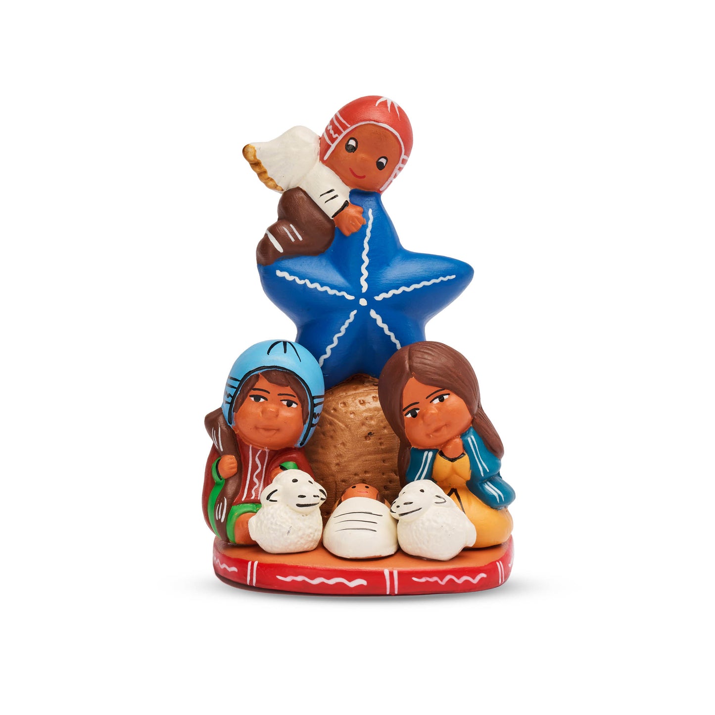 Presepe Angelo sulla stella ceramica