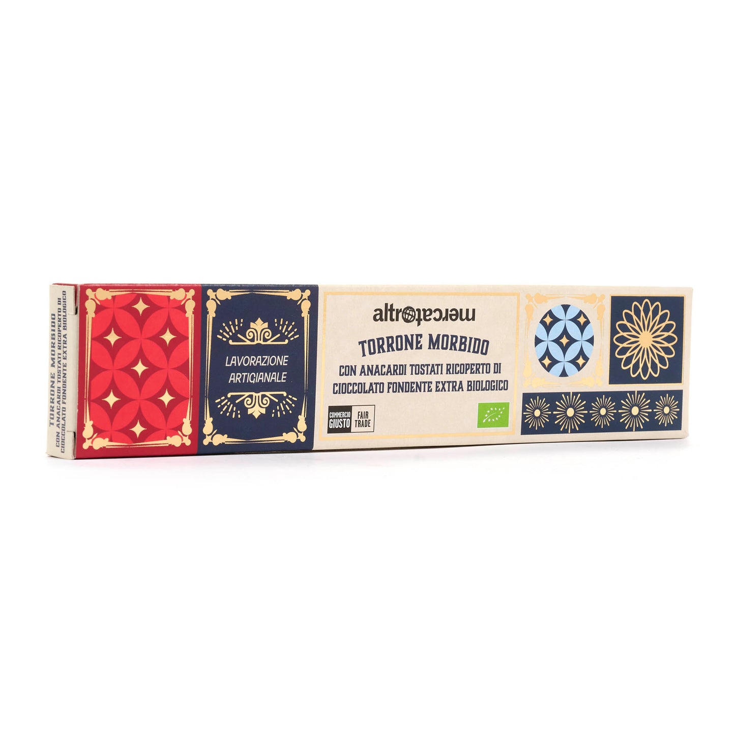 Torrone morbido ricoperto al cioccolato fondente - bio | 90 gr