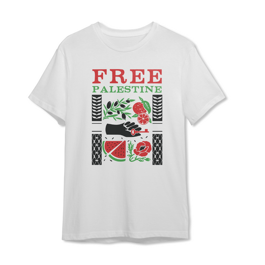 T-shirt Free Palestine cotone bio