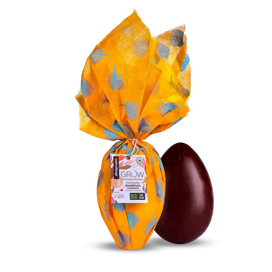 Uovo di cioccolato gianduja con granella di nocciole GrOw - bio | 350 g
