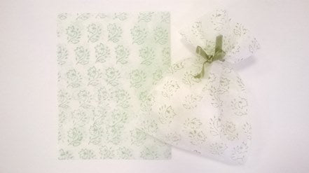 Sacchetto fiori verdi carta seta