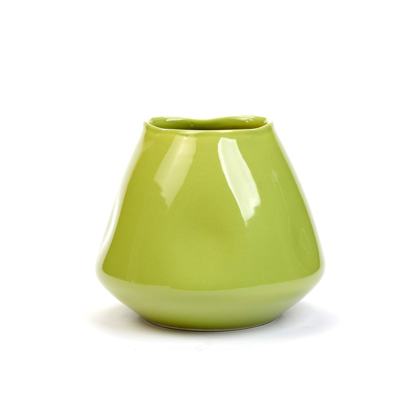 Vaso largo Soft ceramica verde acido