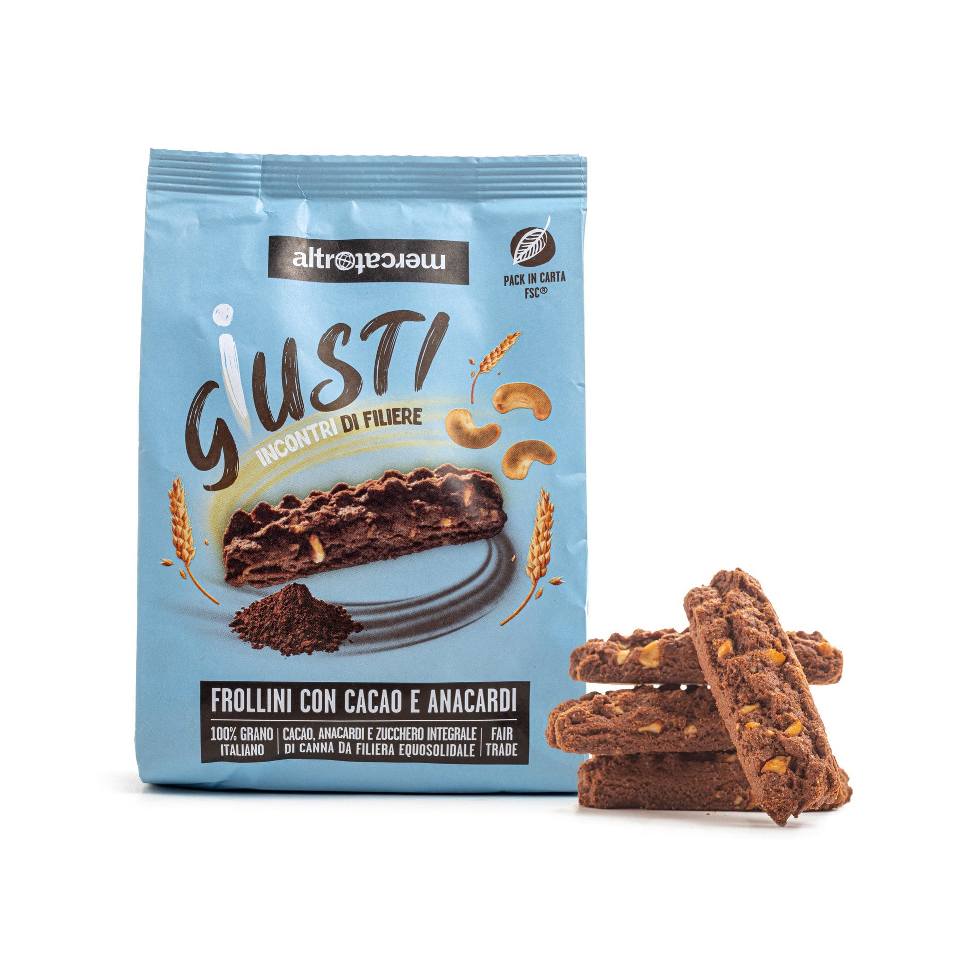 Frollini cacao e anacardi 300 g – Altromercato Nonsolonoi