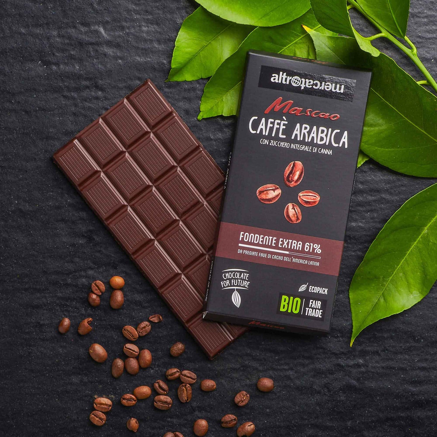Cioccolato Mascao fondente extra al caffè arabica - bio | 100 g