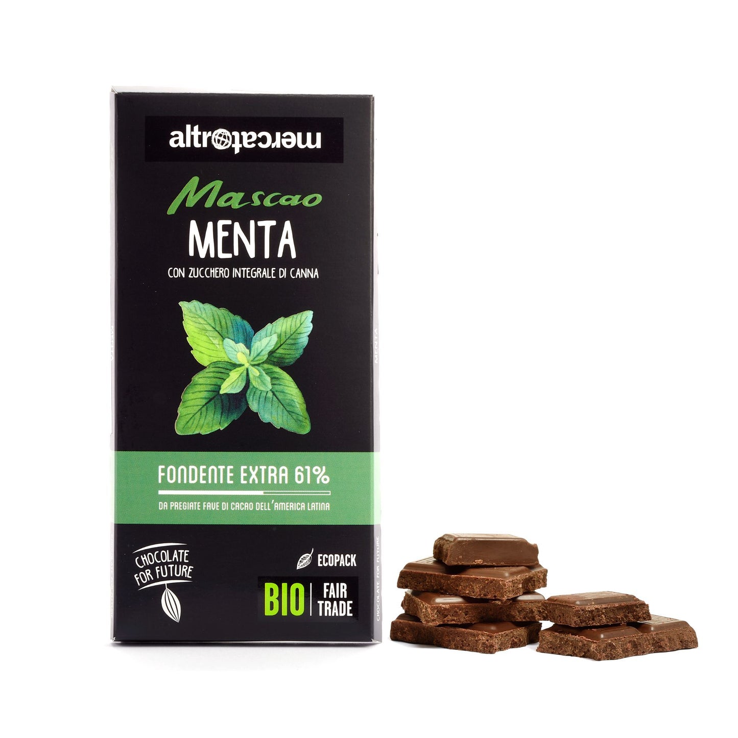 Cioccolato Mascao fondente extra alla menta - bio | 100 g