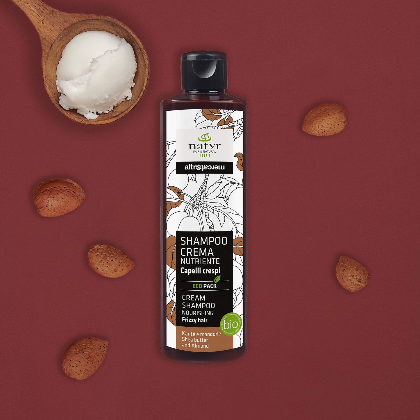 Shampoo crema nutriente karitè e mandorle - bio | 200 ml