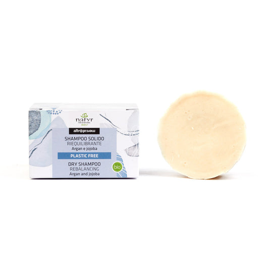Shampoo solido- riequilibrante- Argan e jojoba - bio | 55 gr